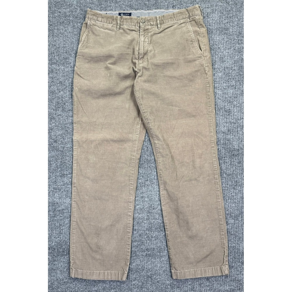 J.Crew Mens Tan Corduroy Straight Leg Pants 36x32 100% Cotton